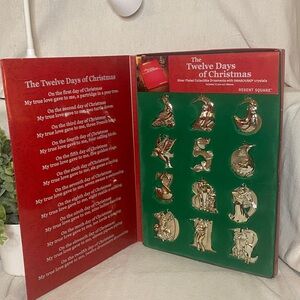 This is a Regent Square, "The Twelve Days of Christmas" Ornament Set, Swarovski